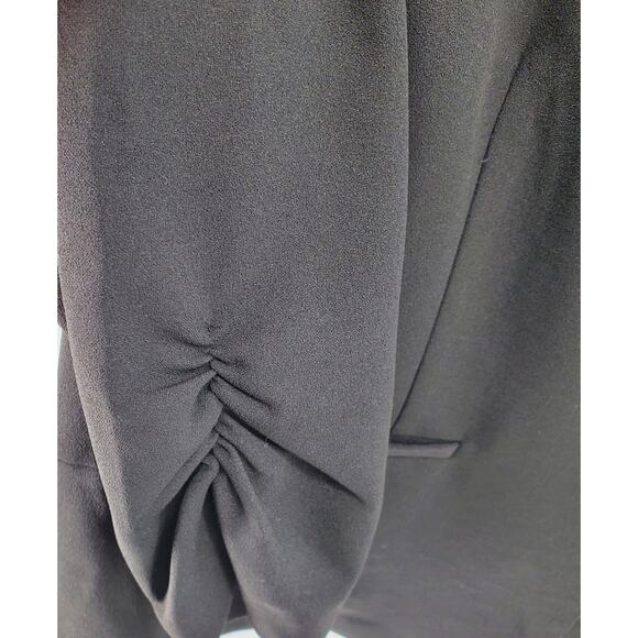 NYCC 3/4 Sleeve Collared Open Front Dress Blazer Shoulder Pads Black Womens 1X - Picture 4 of 7